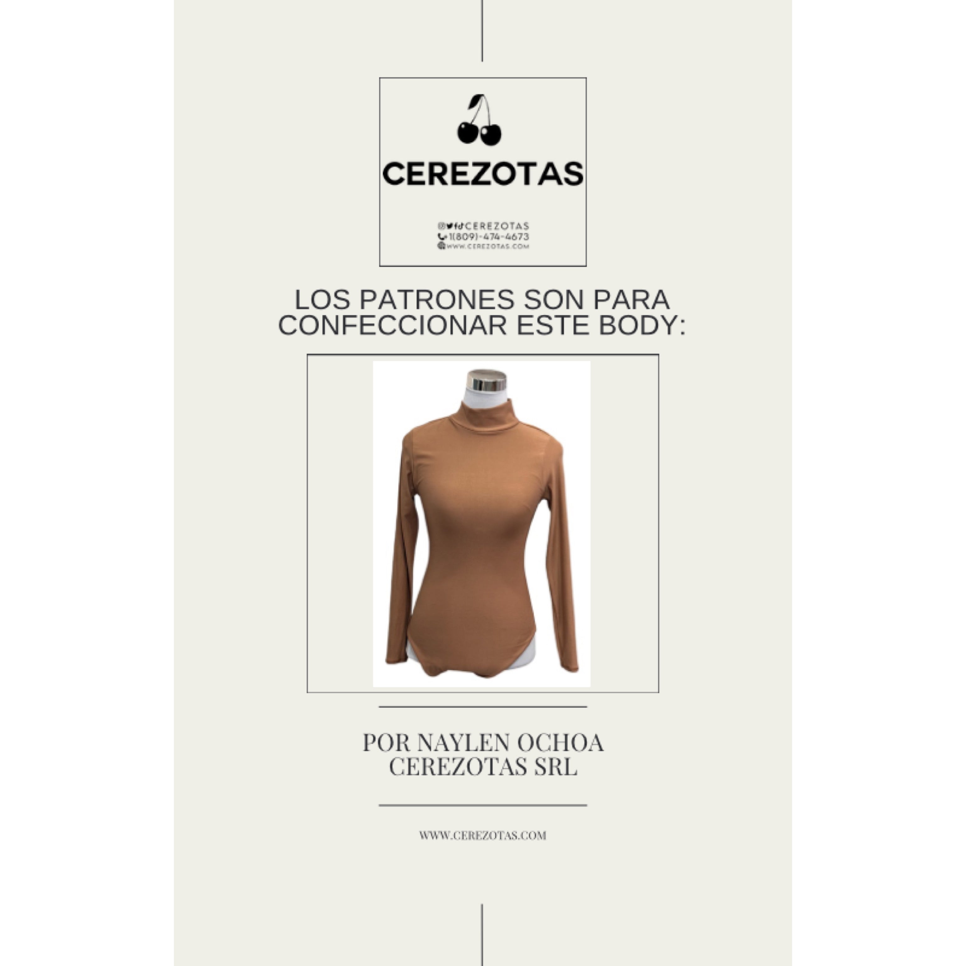 eBook: Learn how to sew a double-fabric bodysuit. Includes a basic bodysuit pattern with sleeves and a collar. Sizes S-XL