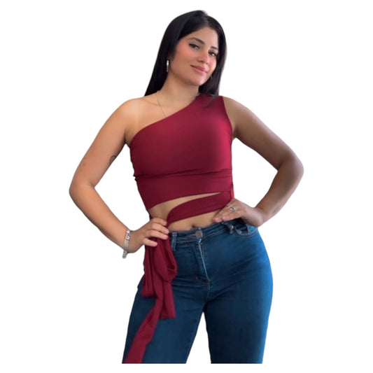 Patron Croptop De Un Hombro